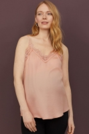 HM  MAMA Lace-trimmed satin top