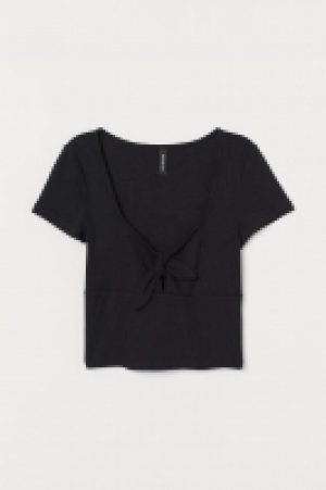 HM  Ribbed tie-detail top