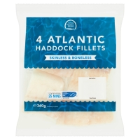 Iceland  Premium Quality Fish 4 Atlantic Haddock Fillets 360g