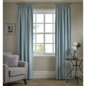 Wilko Pencil Pleat Thermal Blackout Curtains Duck Egg 167 x  £15.00