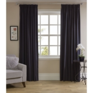 Wilko  Wilko Black Thermal Blackout Pencil Pleat Curtains 167 W x 1