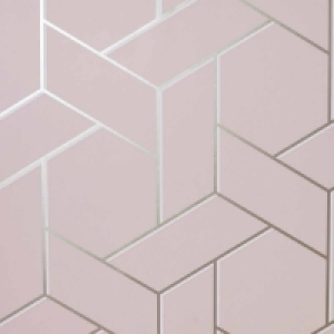 Arthouse Parquet Geo Metallic Pink/Rose Wallpaper £8.00