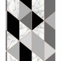 Wilko  Fresco Marble Geometric Wallpaper Charcoal