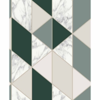 Wilko  Fresco Marble Geometric Wallpaper Dark Green