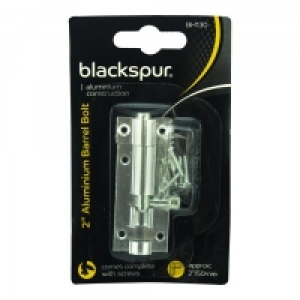 Blackspur Aluminium Barrel Bolt Chrome 2 Inch £1.19