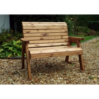 QDStores  2 Seater Traditional Scandinavian Redwood Garden Bench
