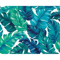 Wickes  ohpopsi Turquoise/Green Tropical Leaves Wall Mural - XL 3.5m