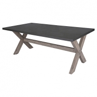 Wickes  Charles Bentley Fibre Cement & Acacia Wood Rectangle Dining 