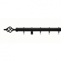 Wickes  Universal Extendable Curtain Pole with Cage Finials - Black 