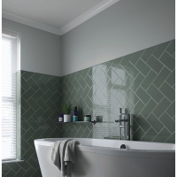 Wickes  Wickes Cosmopolitan Sage Ceramic Wall Tile 200 x 100mm