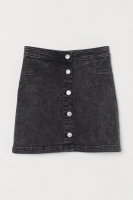 HM  Button-front twill skirt