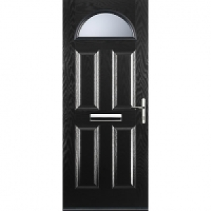 Euramax 4 Panel 1 Arch Black Left Hand Composite Door 840mm  &pound;570.00
