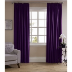 Wilko  Wilko Plum Thermal Blackout Pencil Pleat Curtains 167 W x 13