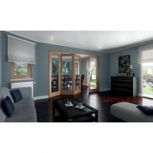 Wickes Ashton Internal Folding Door Oak Veneer Glazed 1 Lite £1,100.00
