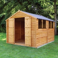 Wickes  Mercia 10 x 8 ft Double Door Timber Overlap Apex Shed with A