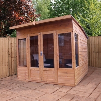 Wickes  Mercia 8 x 8 ft Contemporary Curved Roof Summerhouse with Do