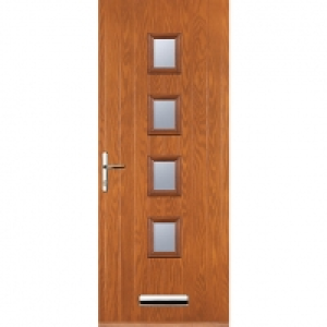 Euramax 4 Square Oak Right Hand Composite Door 880mm x 2100m £720.00