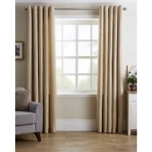 Wilko  Wilko Natural Basketweave Lined Eyelet Curtains 167 W x 183c