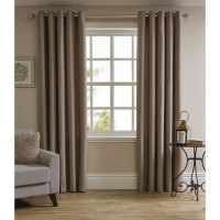 Wilko  Wilko Taupe Waffle Weave Lined Eyelet Curtains 167 W x 137cm