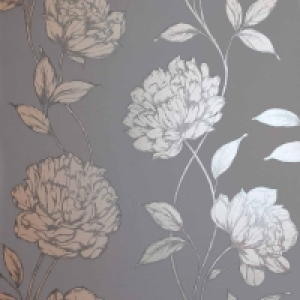 Arthouse Opera Pretty Floral Metallic Wallpaper Charcoal Ros £8.00