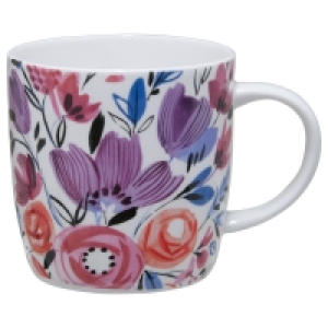 Partridges Kitchencraft KitchenCraft China Barrel Mug, 425ml, Modern Rose