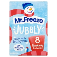 Iceland  Mr. Freeze Jubbly Strawberry Ice Lollies 8 x 62ml