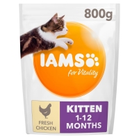 Wilko  IAMS Vitality Kitten Food Chicken 800g