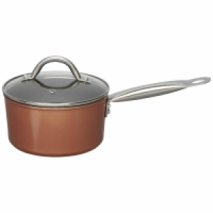 Wilko  Wilko Copper Effect Shot Blast Saucepan with Lid 18cm