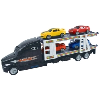 QDStores  Team Power Transporter Truck With 4 Cars Black 30cm