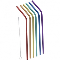 JTF  Joie Rainbow Stainless Steel Straws 6pc