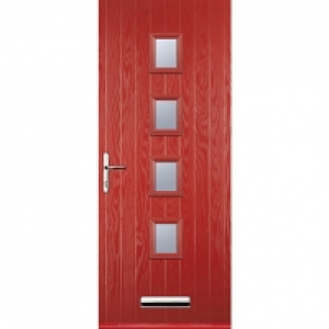 Euramax 4 Square Red Right Hand Composite Door 840mm x 2100m £720.00