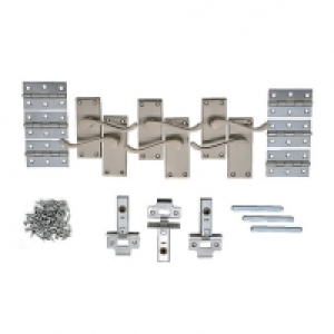 Wickes York Victorian Scroll Latch Door Handle Set - Satin N £30.00
