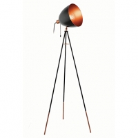 Wickes  Eglo Chester Tripod Single Light Floor Lamp Black & Copper -