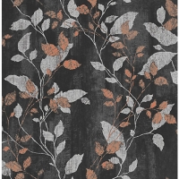 Wickes  Boutique Vermeil Charcoal/Copper Decorative Wallpaper - 10m
