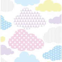 Wickes  Superfresco Easy Multicolour Pastel Marshmallow Clouds Wallp