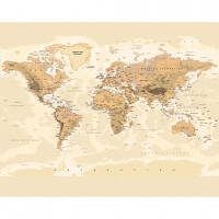 Wickes  ohpopsi Sepia World Map Wall Mural - L 3m (W) x 2.4m (H)