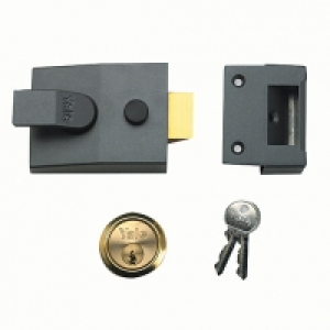 Yale P-89-DMG-PB-60 89 Deadlocking Nightlatch - Grey & Brass