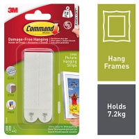 Wickes  Command Large Picture Hanging Strips - White Pack Of 4
