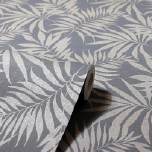 Wickes  Arthouse Oasis Leaf Denim Blue Wallpaper 10.05m x 53cm