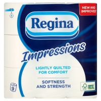 Wilko  Regina Impressions Toilet Tissues 9 Rolls 3 Ply