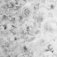 Wilko  Arthouse Glitter Bloom Floral Wallpaper Silver Grey White