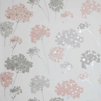 Wilko  Arthouse Anya Floral Metallic Wallpaper Blush