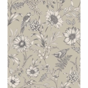 Wilko  Arthouse Botanical Songbird Natural Wallpaper