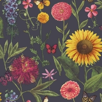 Wilko  Arthouse Summer Garden Charcoal Multi Wallpaper