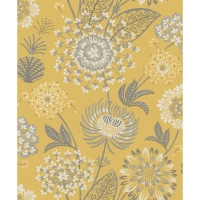 Wilko  Arthouse Wallpaper Vintage Bloom Mustard Yellow