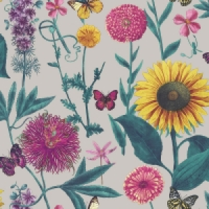 Wilko  Arthouse Wallpaper Summer Garden Grey