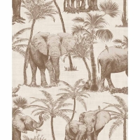 Wilko  Arthouse Elephant Grove Coffee Wallpaper
