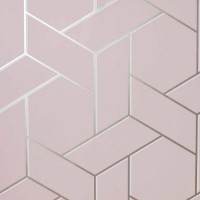 Wilko  Arthouse Parquet Geo Metallic Pink/Rose Wallpaper
