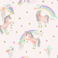 Wilko  Arthouse Rainbow Unicorn Pink Kids Wallpaper