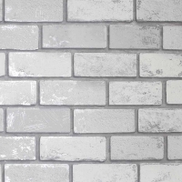 Wilko  Arthouse Metallic Brick Effect Wallpaper White/ Silver